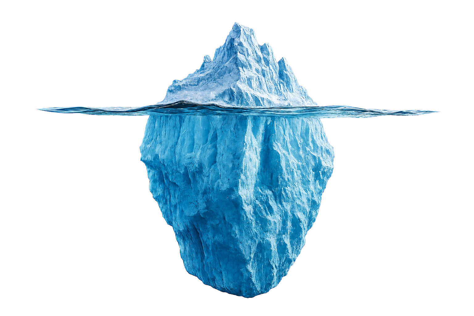 Iceberg representando a infraestrutura de crescimento da UpFlow
